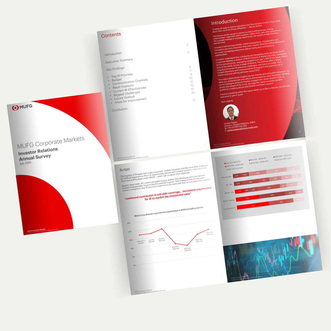 MUFG Corporate Markets IR Annual Survey