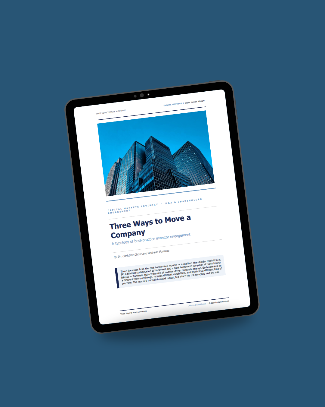 Three Ways to Move a Company – A typology of best-practice investor engagement